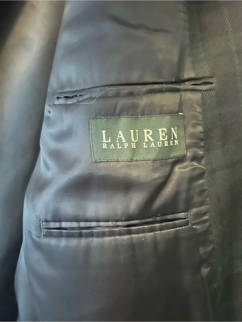 Lauren Ralph Lauren Blackwatch Plaid Sport Coat in Dark Green & Navy